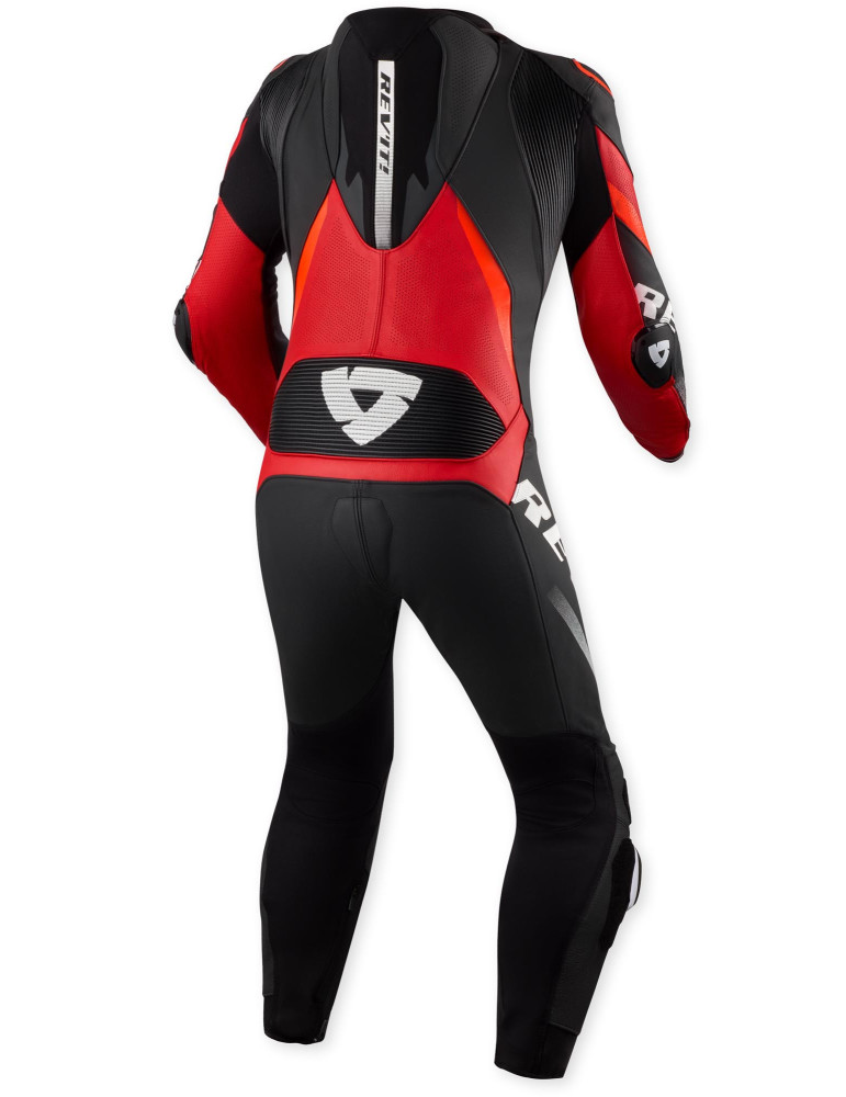 Traje de una pieza Rev'it Hyperspeed 3 Negro Rojo Neón