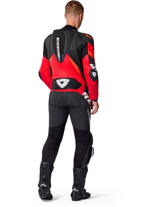 Rev'it Hyperspeed 3 Schwarz Neon Rot Einteiliger Anzug