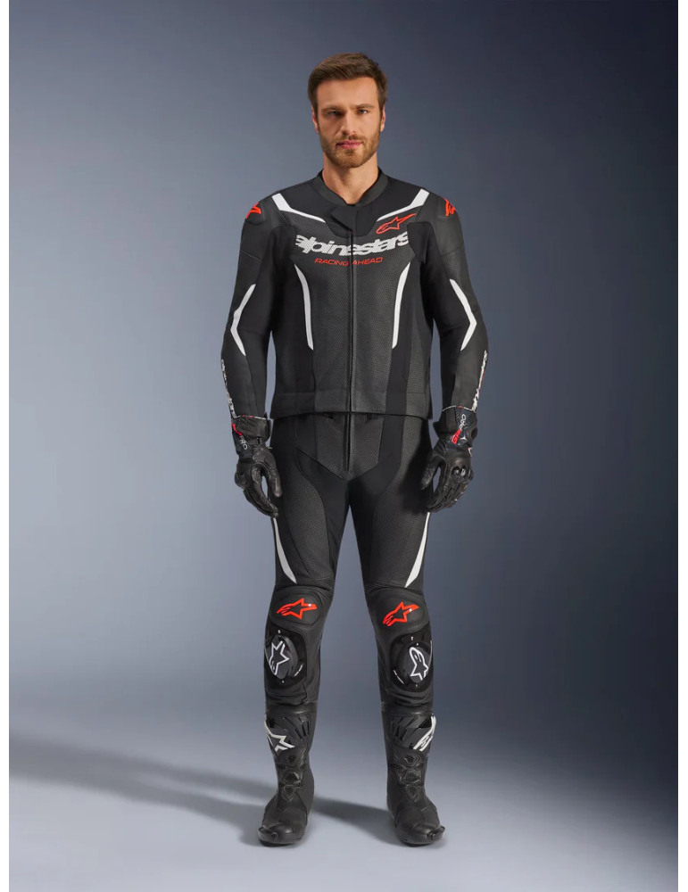 Alpinestars GP Force V2 two-piece suit black white red
