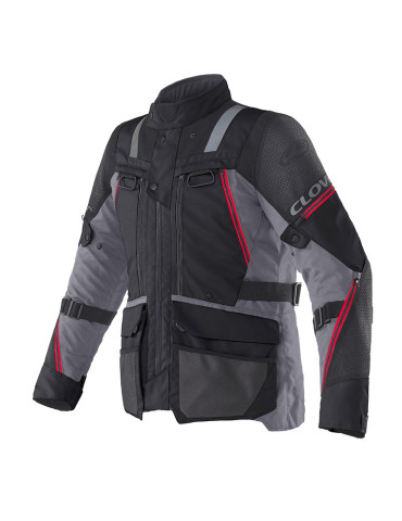 Veste Clover Outland-3 WP Rouge/Noir | Veste moto étanche