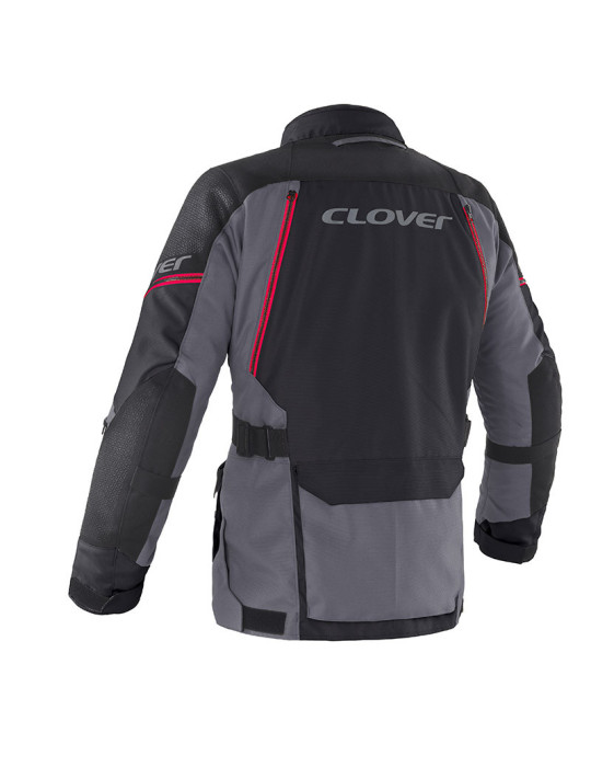 Chaqueta Clover Outland-3 WP Roja/Negra | Impermeable Moto