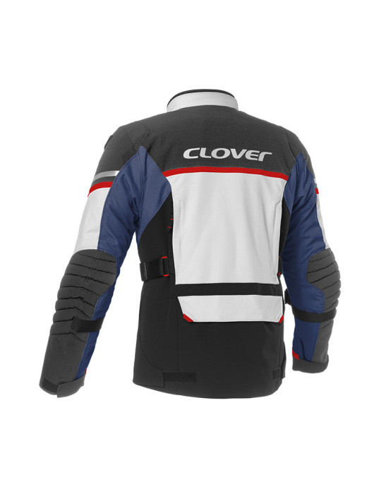 Jacke Clover Savana-4 WP Navy Rot | Wasserdichte Motorradjacke