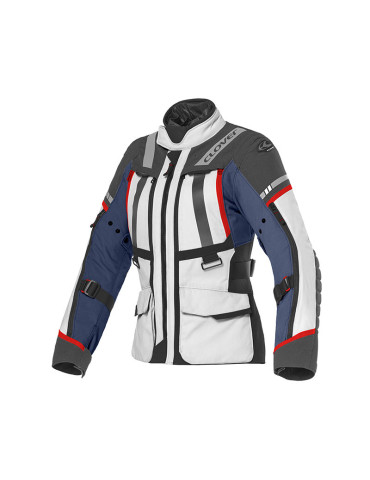Veste moto Clover Savana-4 WP Navy Rouge | Imperméable et Respirante