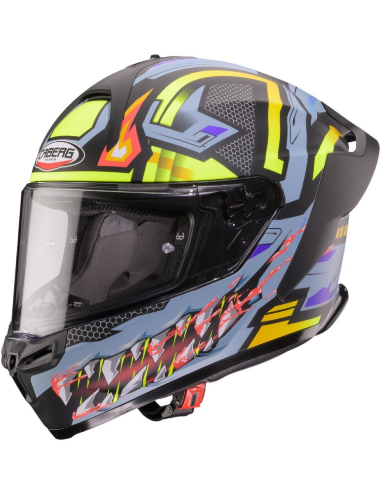 Casque Moto Caberg Roxter Hunter Noir Mat Gris & Jaune Fluo | Achat en Ligne
