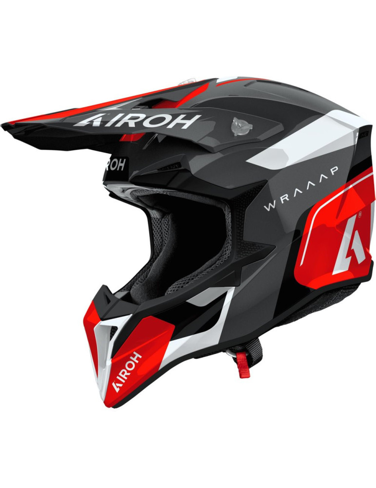 Casco Cross Airoh Wraaap Conquer Rojo Brillo | Motocross Offroad