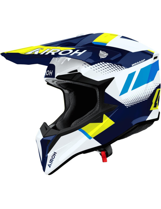Airoh Wraaap Vision Motocross Helmet Yellow/Blue Gloss | Buy Online