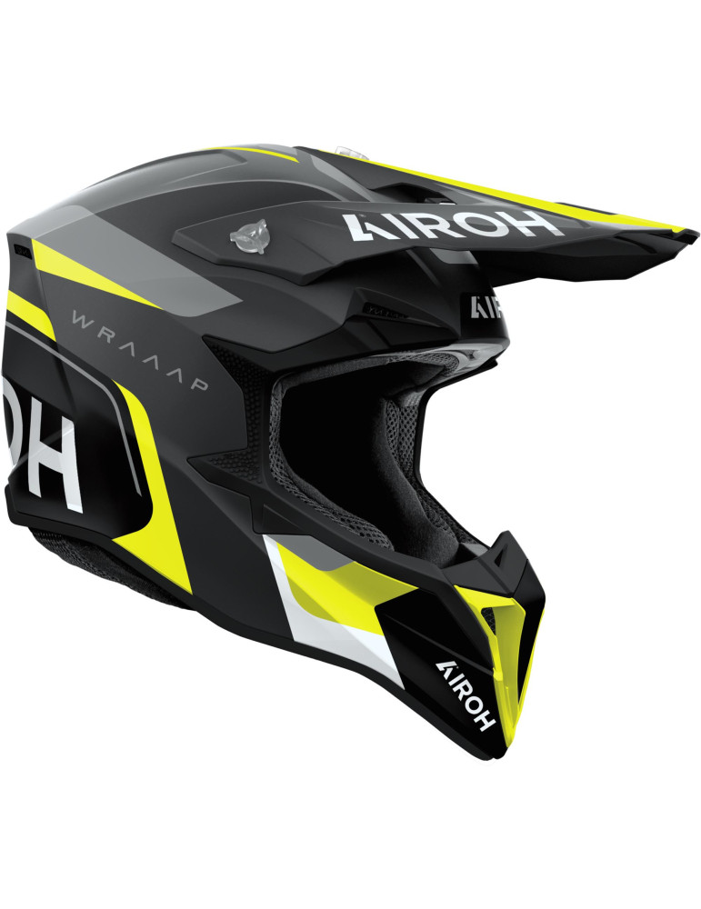 Airoh Wraaap Conquer Yellow Matt Cross Helmet | Buy Online