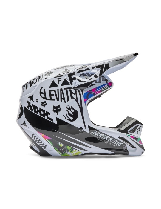Fox V1 Image Cosmo Casque Cross Blanc/Noir | Achat en Ligne