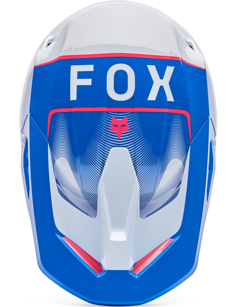 Casque Cross Fox V1 Collect Bleu/Rose | Casque Moto Off-Road
