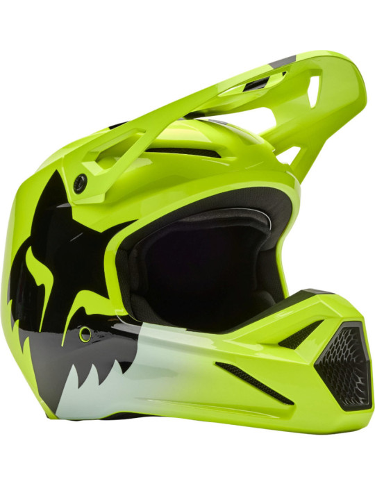Casque Cross Fox V1 Shield Jaune Fluo | Casque Motocross Fox V1