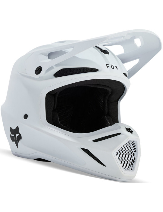 Casque Cross Fox V3 Solid Blanc Mat | Casque Moto Cross Premium