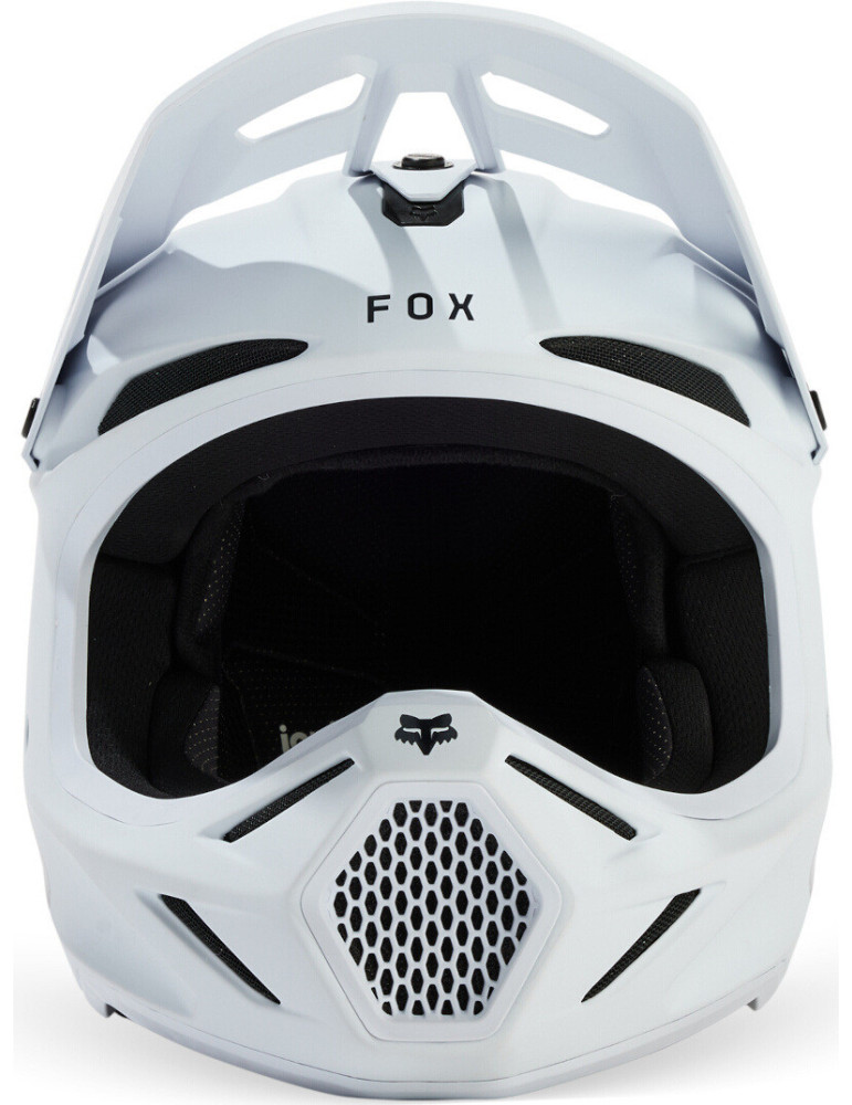 Fox V3 Solid Cross Helmet – Matte White | Motocross Helmet