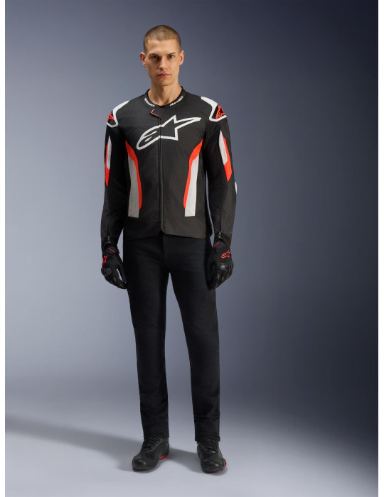 Chaqueta Moto Verano Alpinestars T-GP Air Negro/Rojo Flúor 2026