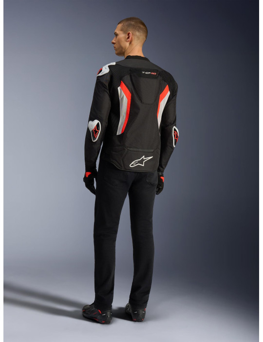 Alpinestars T-GP Air Sommer Motorradjacke Schwarz/Fluo-Rot (2026)
