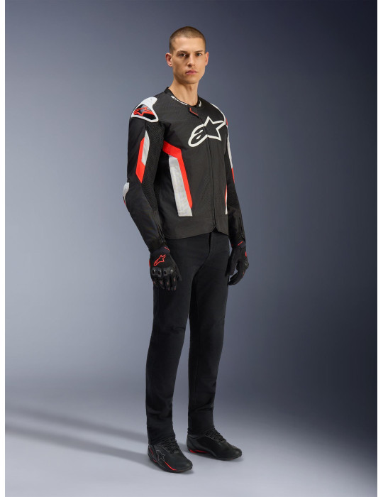 Chaqueta Moto Verano Alpinestars T-GP Air Negro/Rojo Flúor 2026