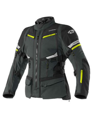 Giacca Moto Touring Donna 3 Strati Clover Savana-4 WP Grafite/Giallo | Impermeabile