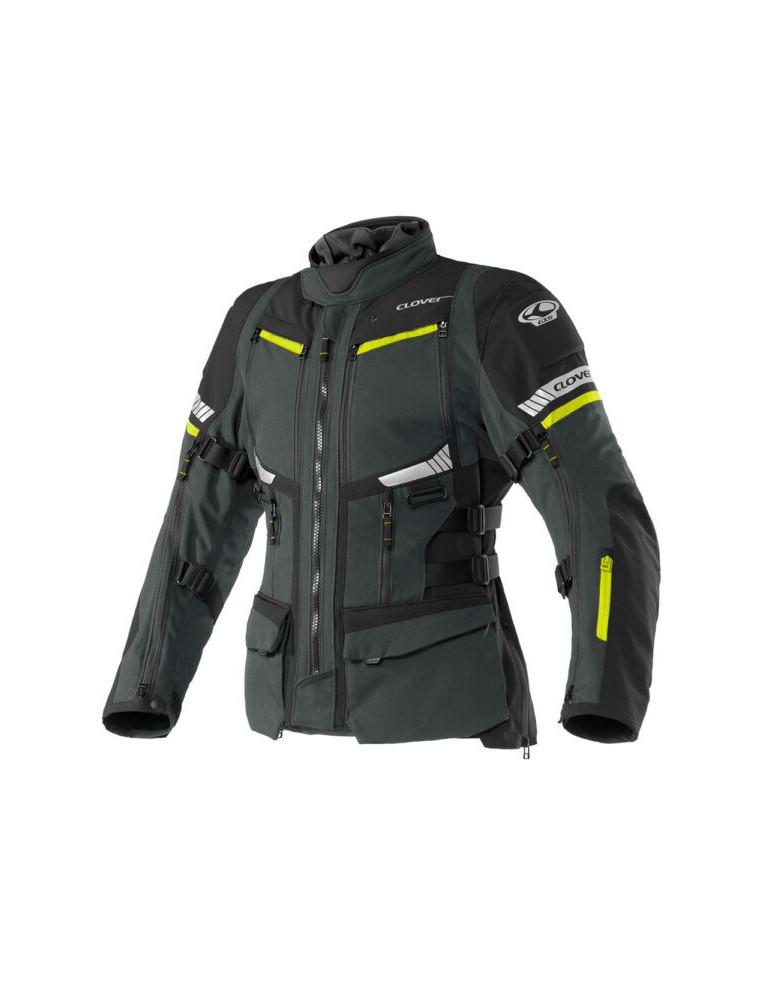 Giacca Moto Touring Donna 3 Strati Clover Savana-4 WP Grafite/Giallo | Impermeabile
