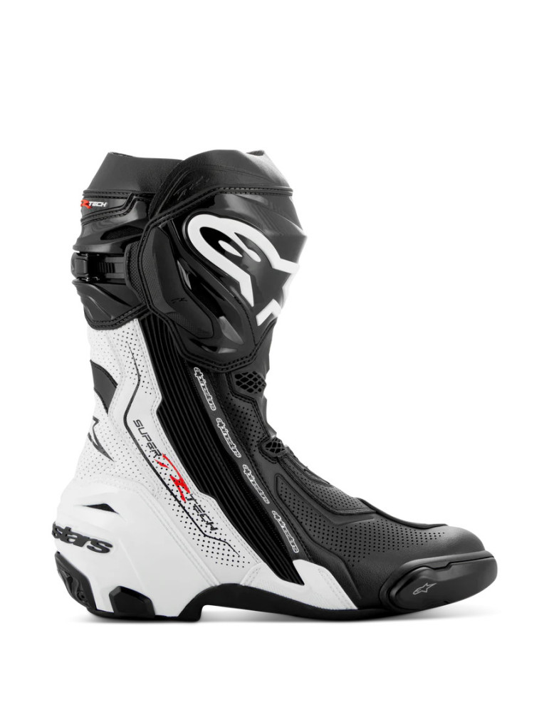 Botas Moto Racing Perforadas Alpinestars Supertech R Vented Negro/Blanco | Tienda Online
