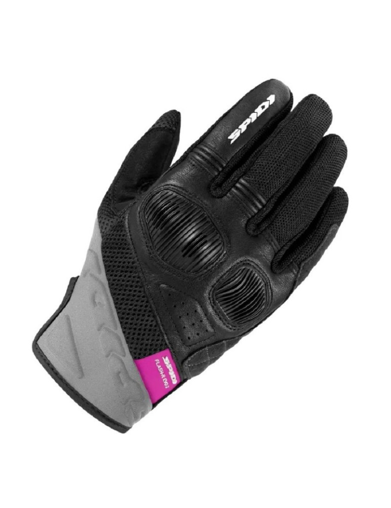 Guanti Moto Estivi Donna Spidi Flash-R Evo 2 Nero/Fucsia | Protezioni CE