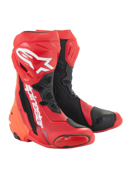 Alpinestars Supertech R Vented Racing Boots | Black/Red Fluo