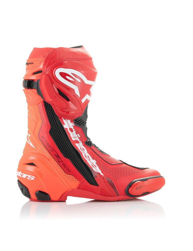 Alpinestars Supertech R Vented Rennstiefel – Schwarz/Fluo Rot | Motorradstiefel