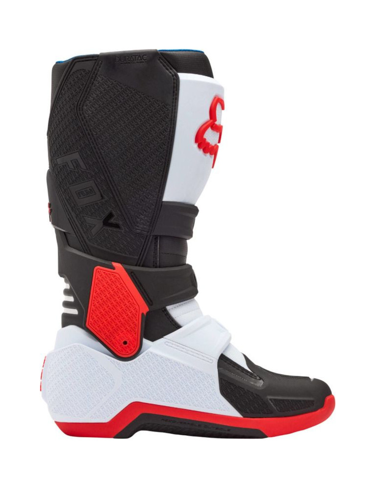 Bottes Moto Cross Enduro Fox Motion Blanc / Rouge Fluo | Achat en Ligne