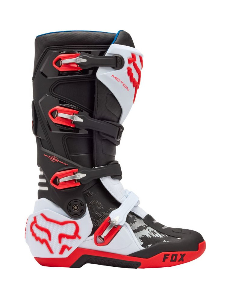 Botas Moto Cross/Enduro Fox Motion Blanco y Rojo Flúor | Comprar Online