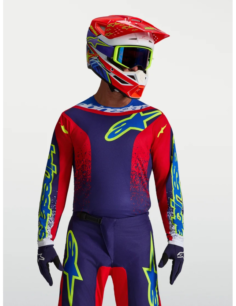 Alpinestars Fluid Drag Maglia Moto Cross Enduro Blu Notte/Rosso | Online