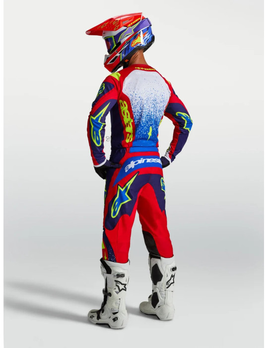 Pantaloni Moto Cross Enduro Alpinestars Fluid Drag Blu Notte/Rosso | MX/Enduro