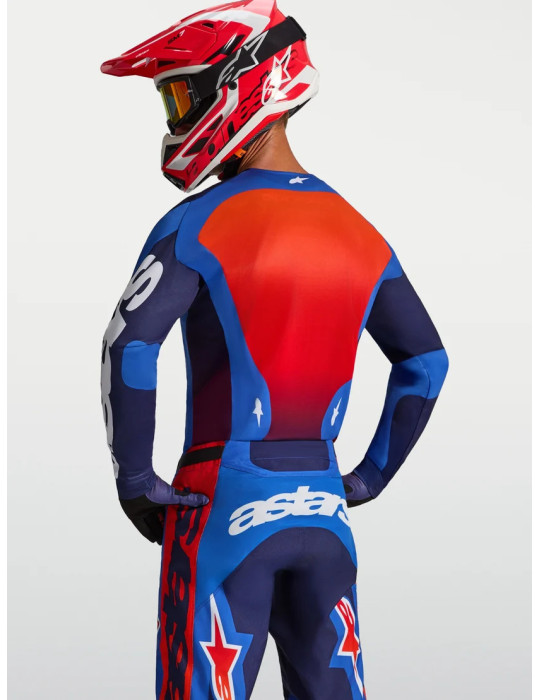 Maglia Moto Cross Enduro Alpinestars Racer Hunt Blu/Rosso | Offerta Online