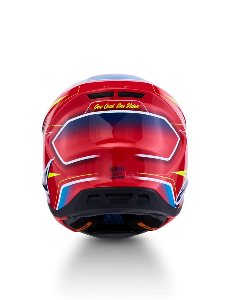Casque Intégral Cross/Enduro Alpinestars S-M7 Cast Rouge Jaune Bleu | Achat en Ligne