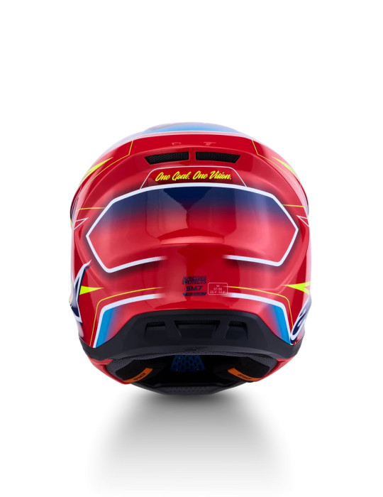 Alpinestars S-M7 Cast Helmet – Red/Yellow/Blue | Full Face MX Enduro
