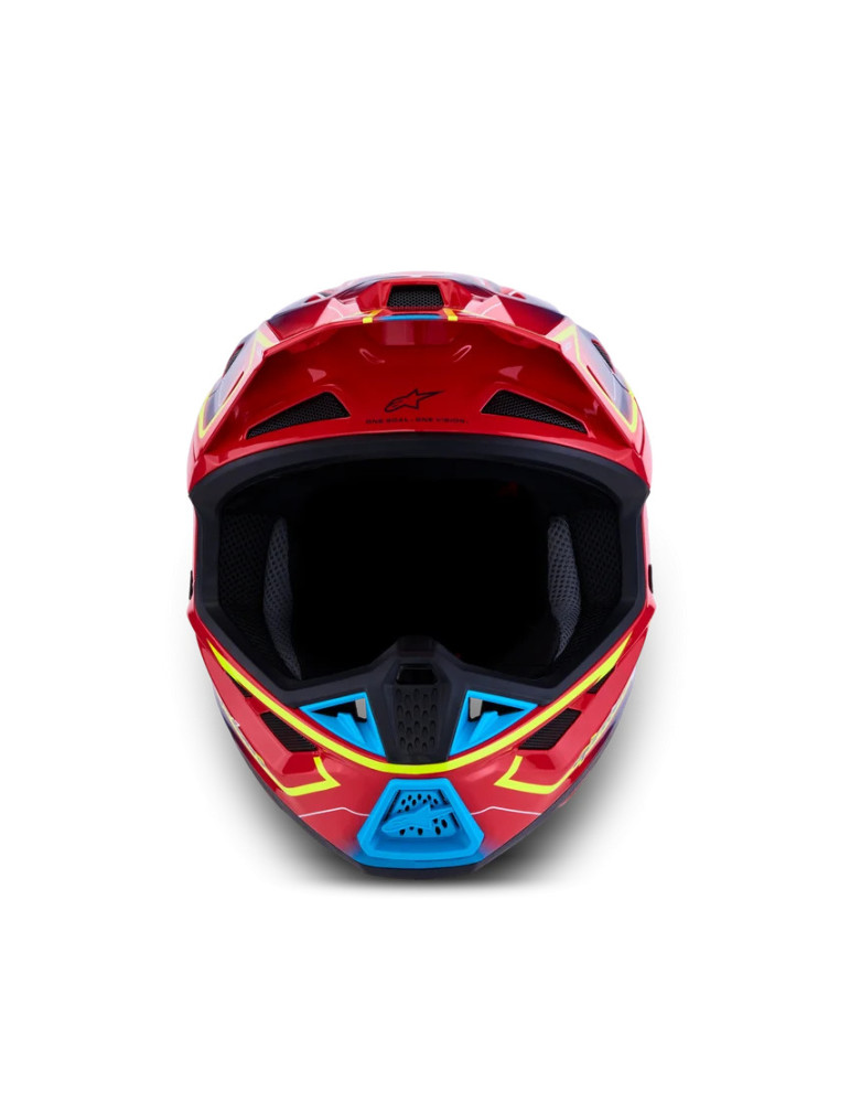 Alpinestars S-M7 Cast Helmet – Red/Yellow/Blue | Full Face MX Enduro