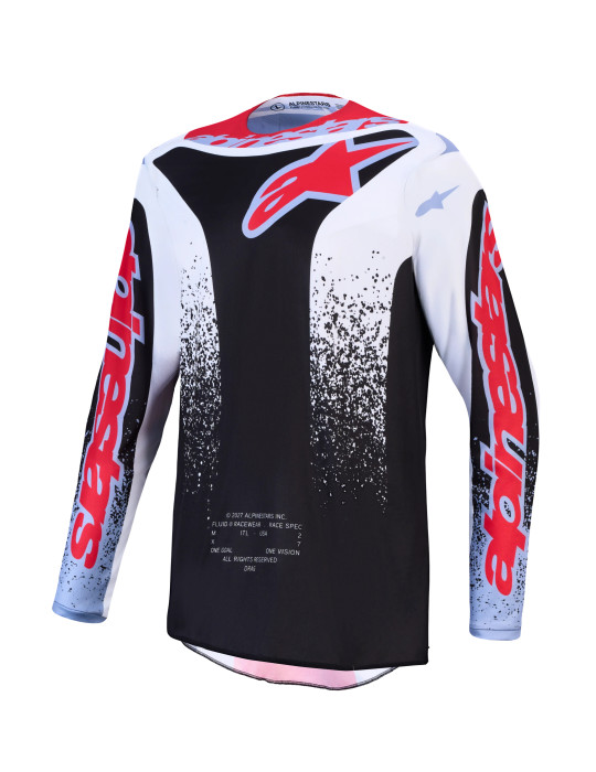 Alpinestars Fluid Drag Motocross/Enduro Shirt – Weiß/Blau/Rot | Online kaufen
