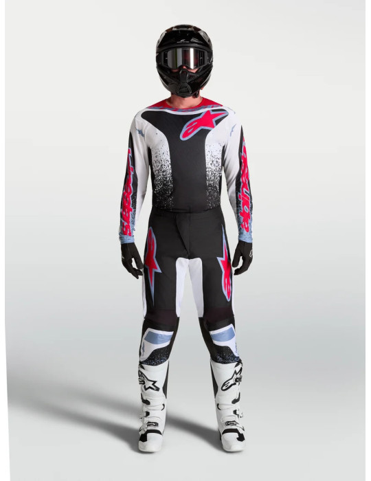 Pantalón Moto Cross Enduro Alpinestars Fluid Drag Blanco/Azul/Rojo | Comprar Online