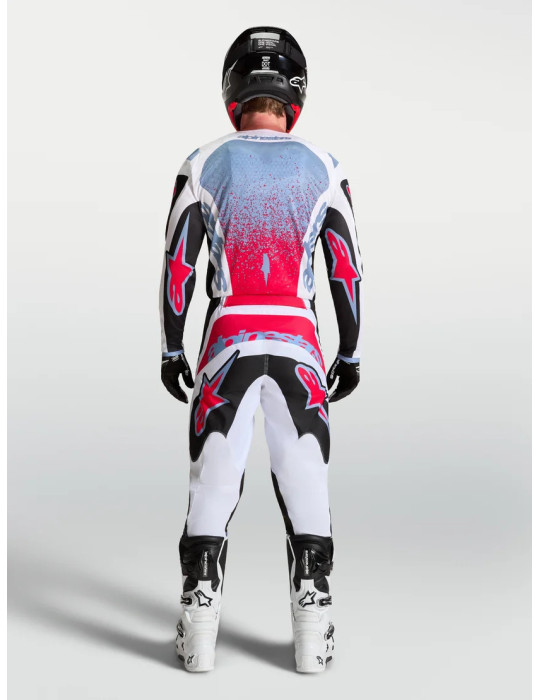 Pantaloni Moto Cross/Enduro Alpinestars Fluid Drag Bianco Blu Rosso | Offerta Online