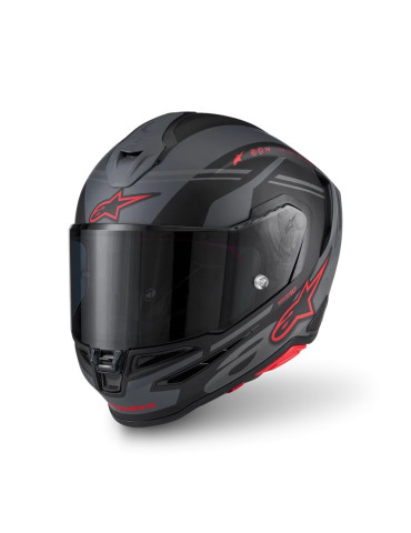 Casco Integrale Moto Alpinestars S-R7 A-Core Nero/Grigio/Rosso Opaco | Acquista Online