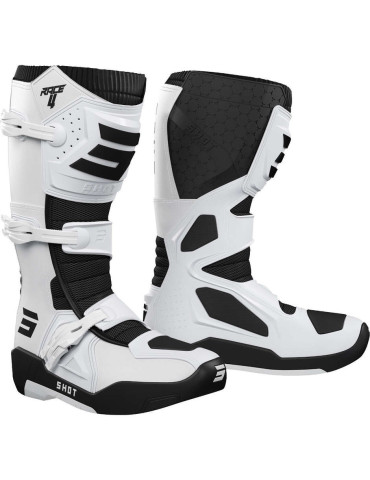 Shot Race 4 White Motocross Enduro Boots | Stop and Go