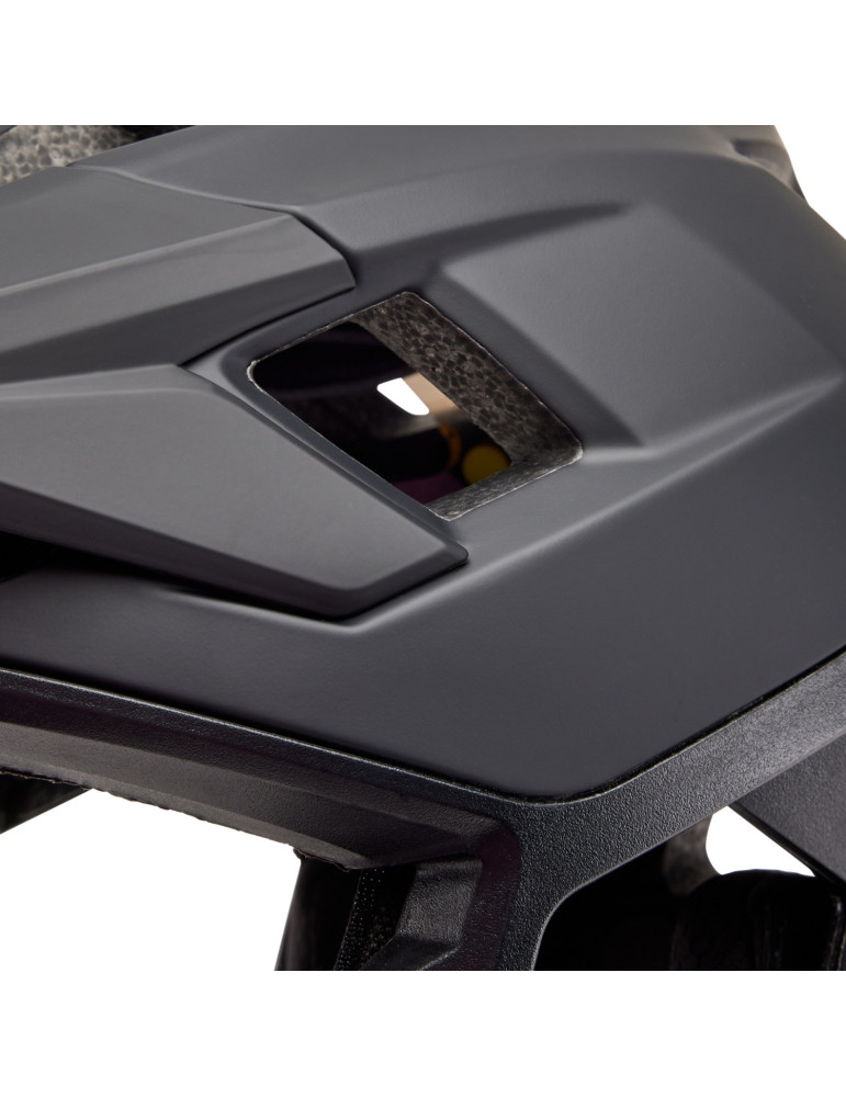 Fox Dropframe Matte Black MTB Helmet - detail