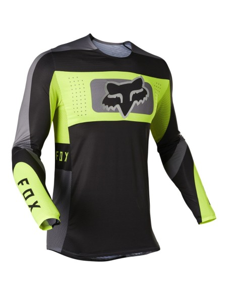 FOX FLEXAIR MIRER JERSEY NOIR JAUNE