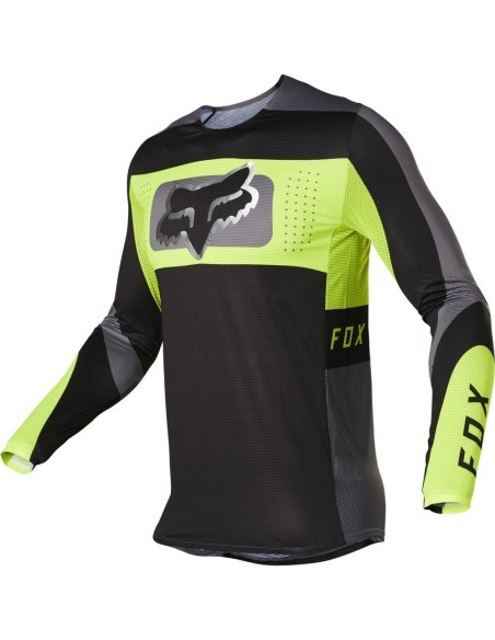 FOX FLEXAIR MIRER JERSEY NOIR JAUNE