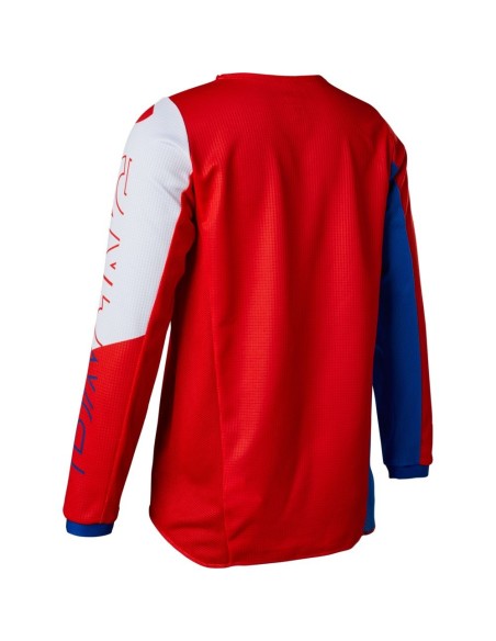 KINDERTRIKOT FOX 180 SKEW WEISS ROT BLAU