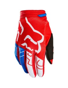 KINDERHANDSCHUH FUCHS 180 SCHRÄGSTRICH WEISS ROT BLAU