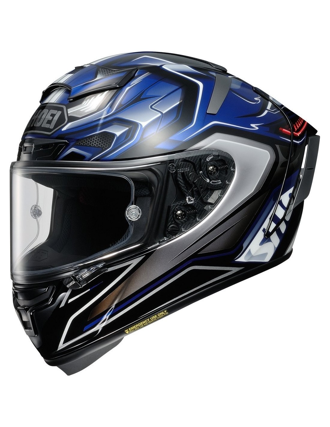 CASCO SHOEI X SPIRIT 3 AERODYNE TC2 Colore BLU Piano taglie SML M
