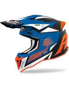 CASCO AIROH STRYCKER AXE NARANJA AZUL MATE