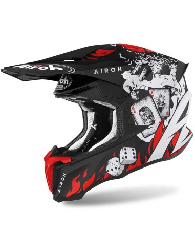 CASCO AIROH TWIST 2.0 HELL MATT Colore NERO ROSSO Piano taglie SML XS