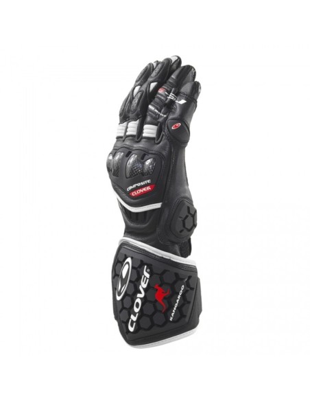 GLOVES CLOVER RS 9 BLACK WHITE