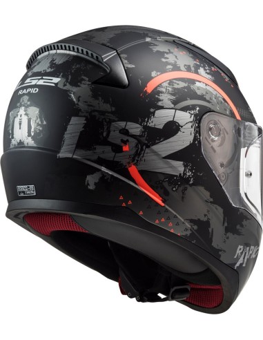 LS2 CASCO FF353 RAPID CIRCLE MATT TITANIIUM ORANGE