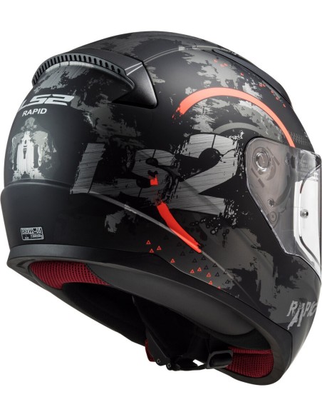 LS2 FF353 RAPID CIRCLE MATT TITANIIUM ORANGE