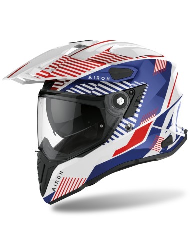 CASCO AIROH COMMANDER BOOST BIANCO BLU GLOSS